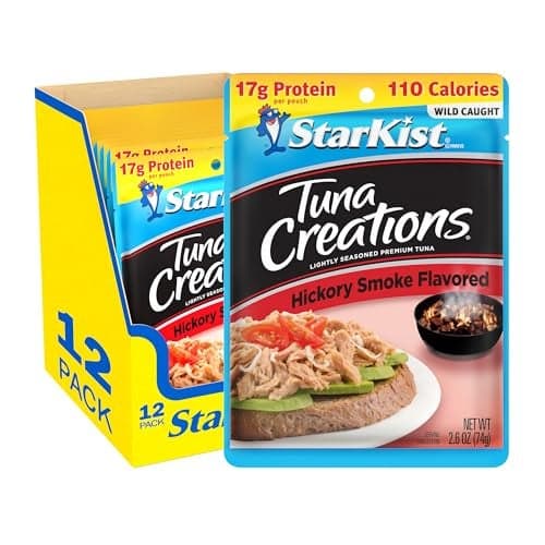 StarKist Tuna Creations Hickory Smoked Pouch 26 oz 12 Pack Wild Caught High Protein Shelf Stable Seafood Gluten Free Soy Free No Draining Ready to Eat for Salads and Sandwiches