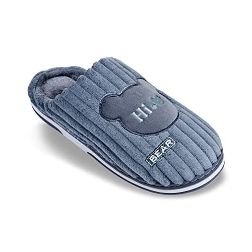 Irsoe Women's and Men's Winter Fur Slipper- Grey