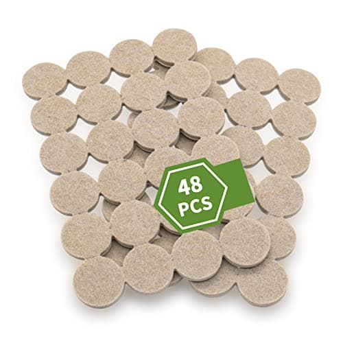 COVERCORNER Felt Furniture Pads for Hardwood Floors 48 PCS, Furniture Pads, Floor Protectors for Hardwood Floors, Felt Pads for Furniture, Round, Beige