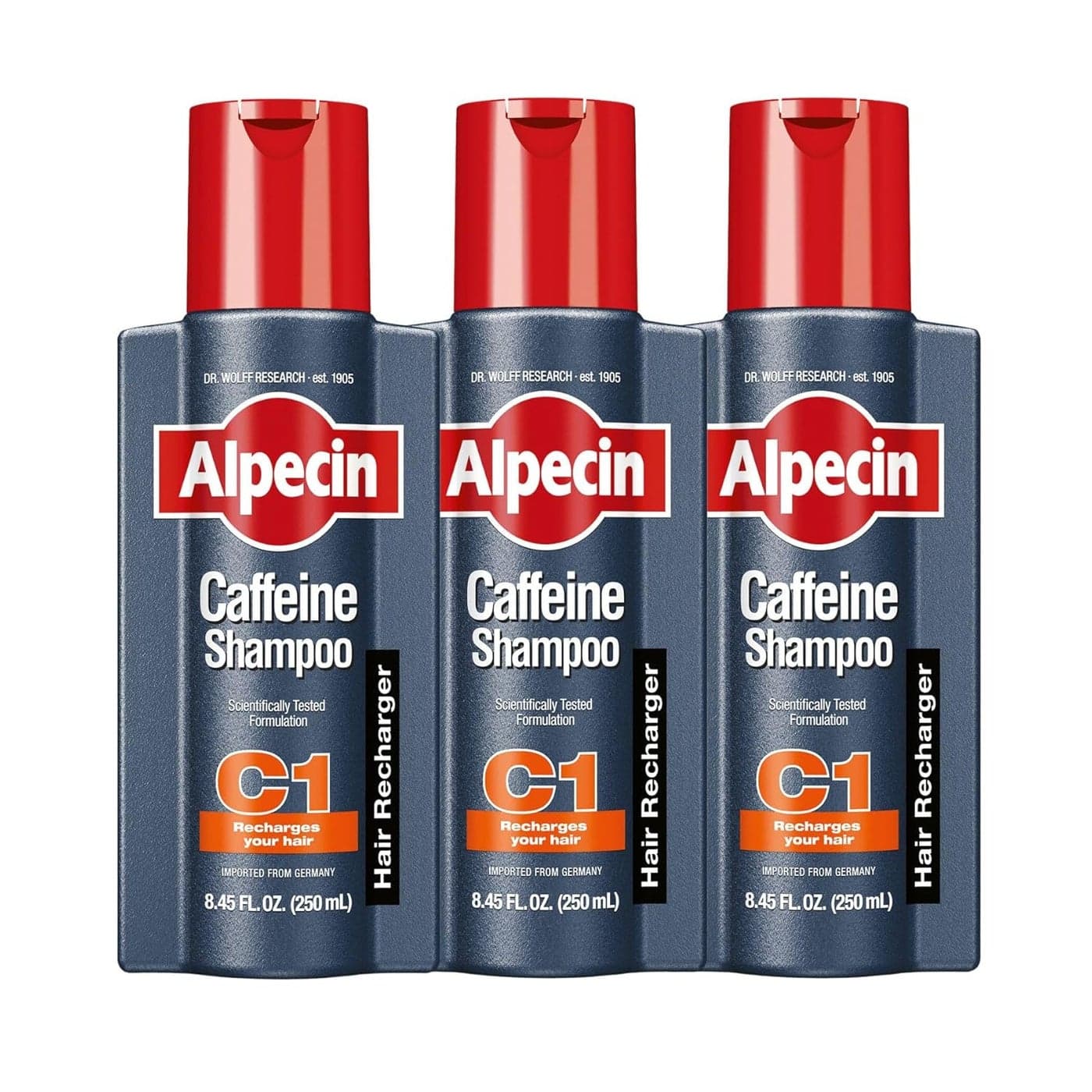 Alpecin C1 Caffeine Shampoo 845 fl oz Pack of 3 Caffeine Shampoo Cleanses the Scalp to Promote Natural Hair Growth Leaves Hair Feeling Thicker and Stronger
