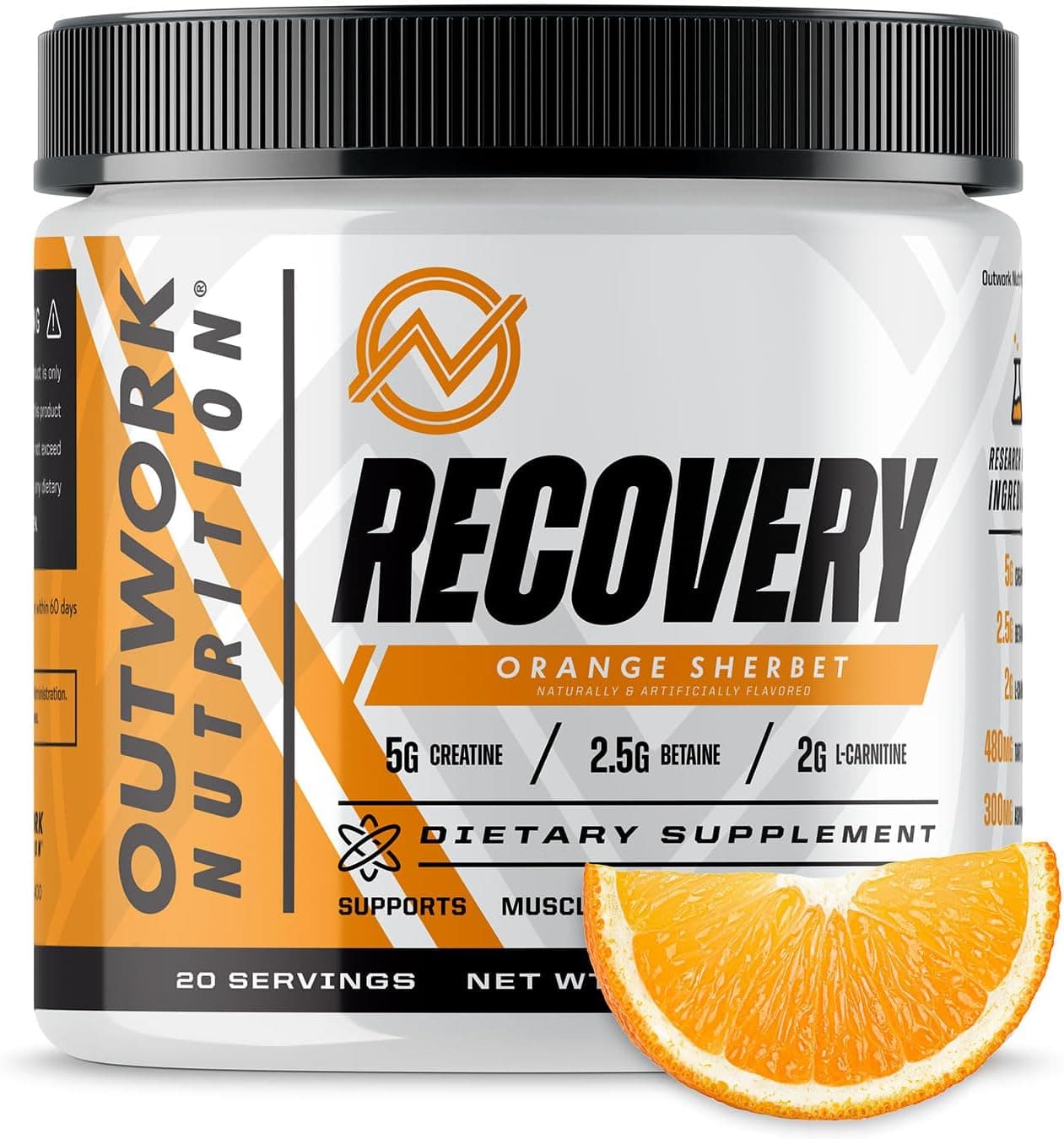 Outwork Nutrition Post Workout Recovery Powder Creatine Monohydrate KSM66 Ashwagandha Tart Cherry Speeds Recovery Eases Soreness Creatine Powder for Men Women Orange Sherbet 230 Gr