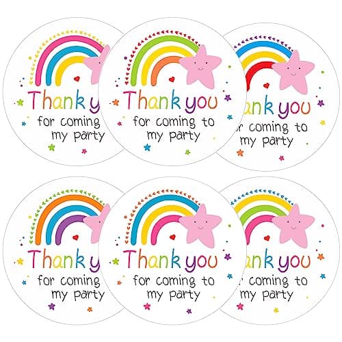 Anwyll Thank You for Coming Stickers,60Pcs 2Inch Rainbow Thank You for Coming to My Party Stickers,Self-Adhesive Thank You Labels Stickers for Kids Adults,Cute Stickers for Birthday Wedding Favors