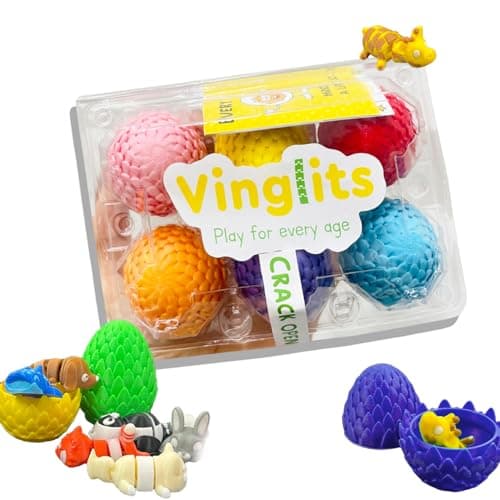 3D Printed Mystery Egg (Pack of 2) Filled with Surprise Vinglit Toy Inside – Unique Gift for Kids – Fun, Colorful, and Reusable. Pack of 2 Mystery Eggs and 2 Free Vinglit Toys.