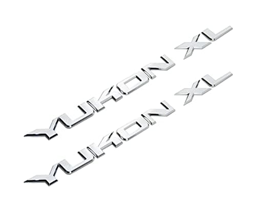 2X Yukon XL Liftgate/Door Letter Nameplate Emblem SUV HD Badge Sport Replacement for Yukon (Chrome)