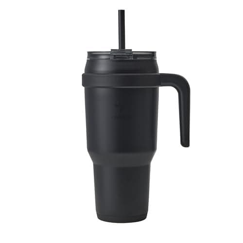 REDUCE 40 oz Stainless Steel Tumbler with Handle - Dual-Wall Vacuum Insulated Travel Mug, Sweat-Proof Lid & Reusable Straw - Keeps Drinks Cold for 24 Hrs, Fits Cupholders, Dishwasher Safe - Phantom