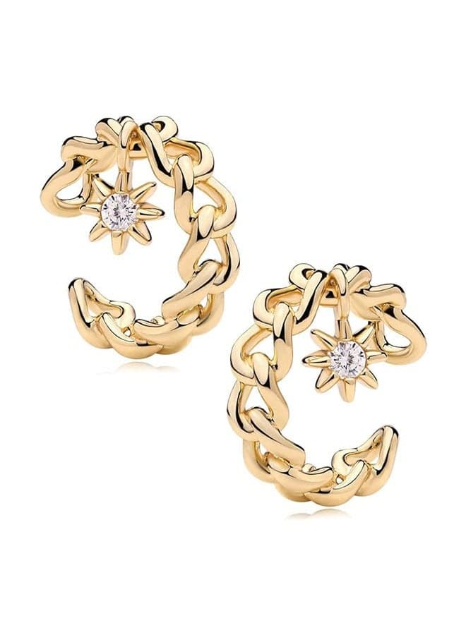 Women Ear Cuff Earring Gold Non Pierced Ear Cartilage Clip on Wrap Hoop 14K Gold Filled Tiny Boho Beach Simple Minimalist Delicate Handmade Hypoallergenic Jewelry Gift-Sold as Single/Pair