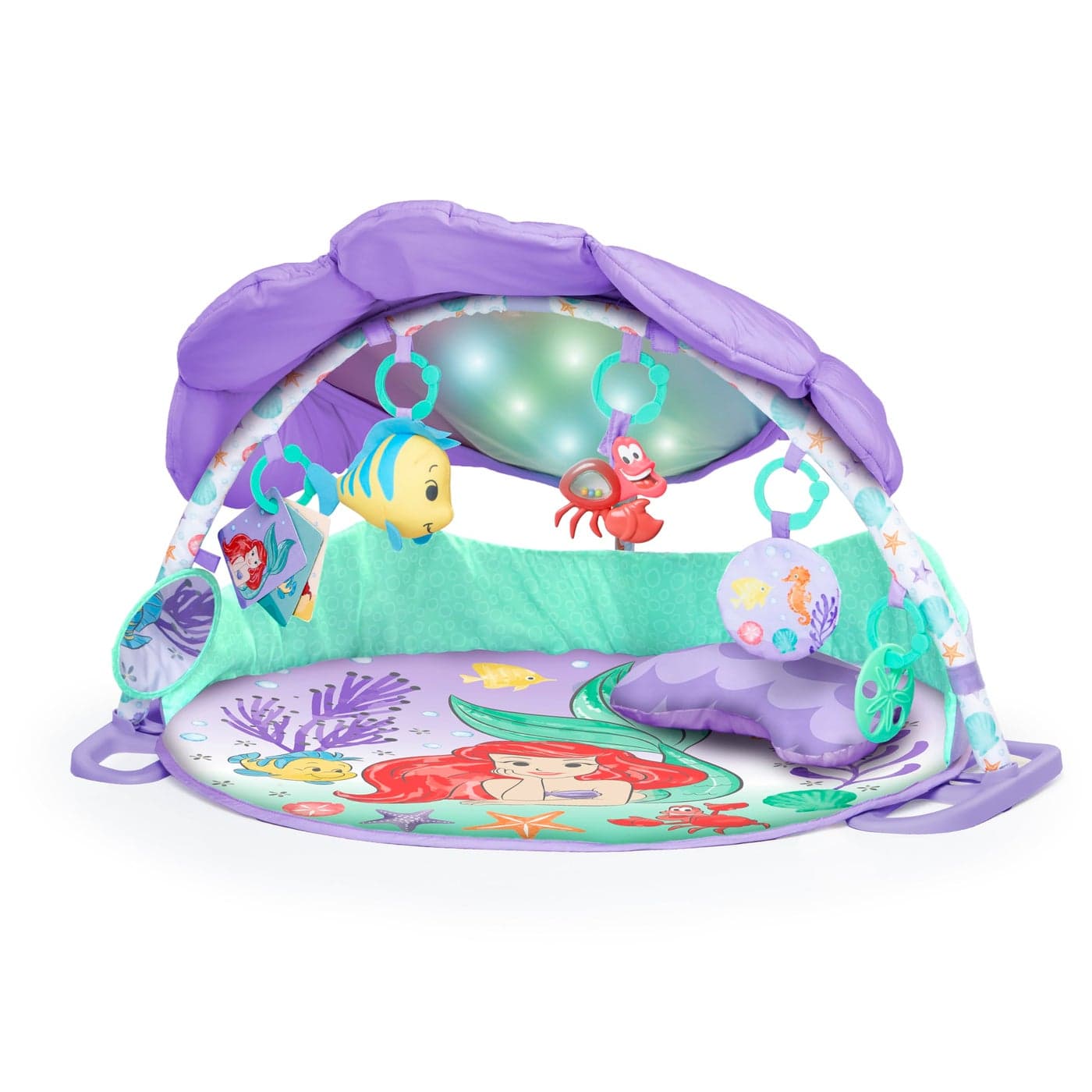 Bright Starts Disney Baby The Little Mermaid Twinkle Trove LightUp Musical Baby Activity Gym with Tummy Time Pillow Newborn