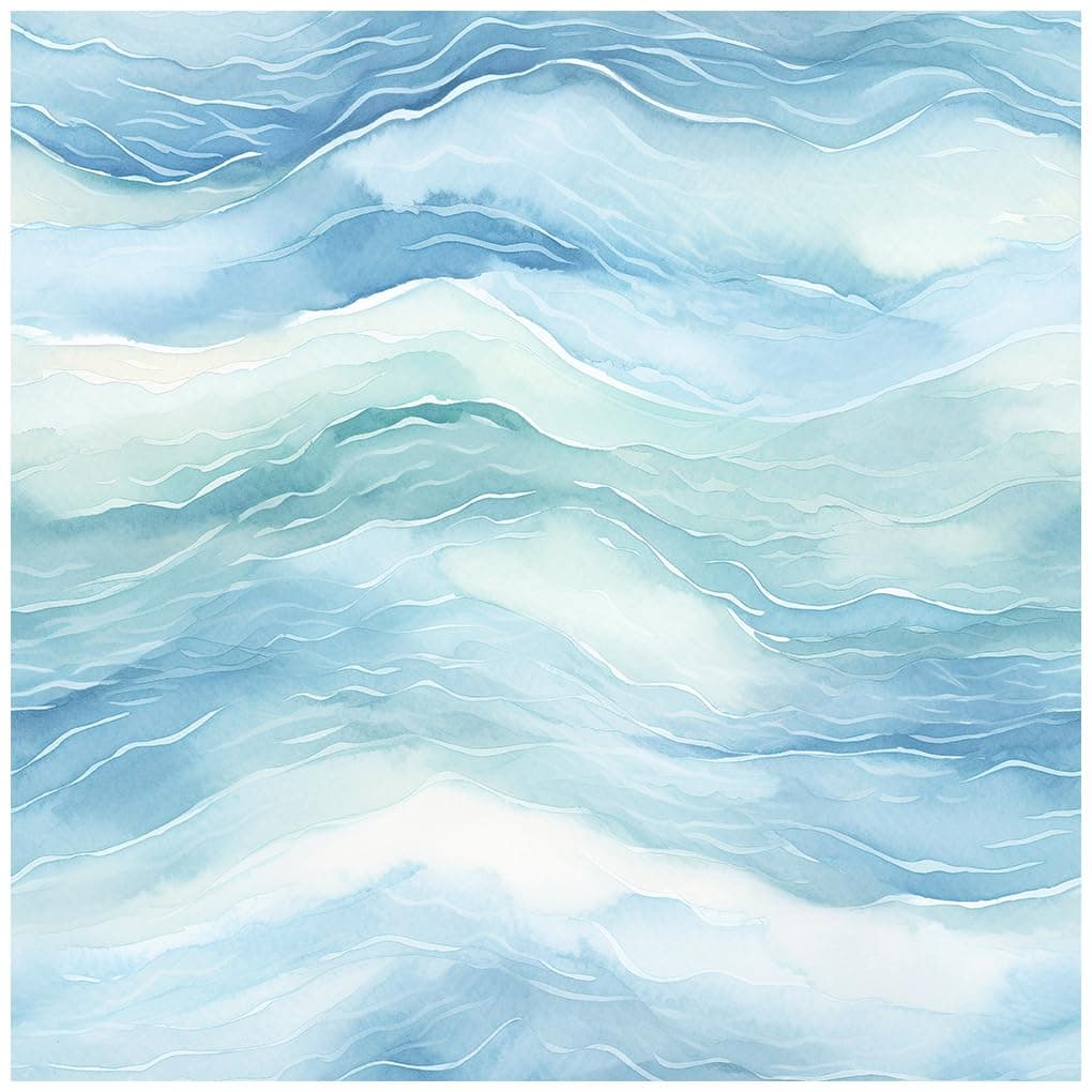 HAOKHOME Peel and Stick Wallpaper Wave Wall Paper Coastal Removable for Bathroom Blue Contact Paper 177in x 98ft