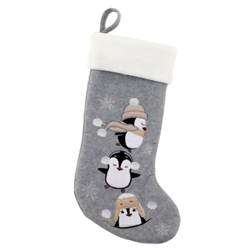 BambooMN 18" Classic Embroidered Sequined Animal Christmas - Penguin - 1 Unit