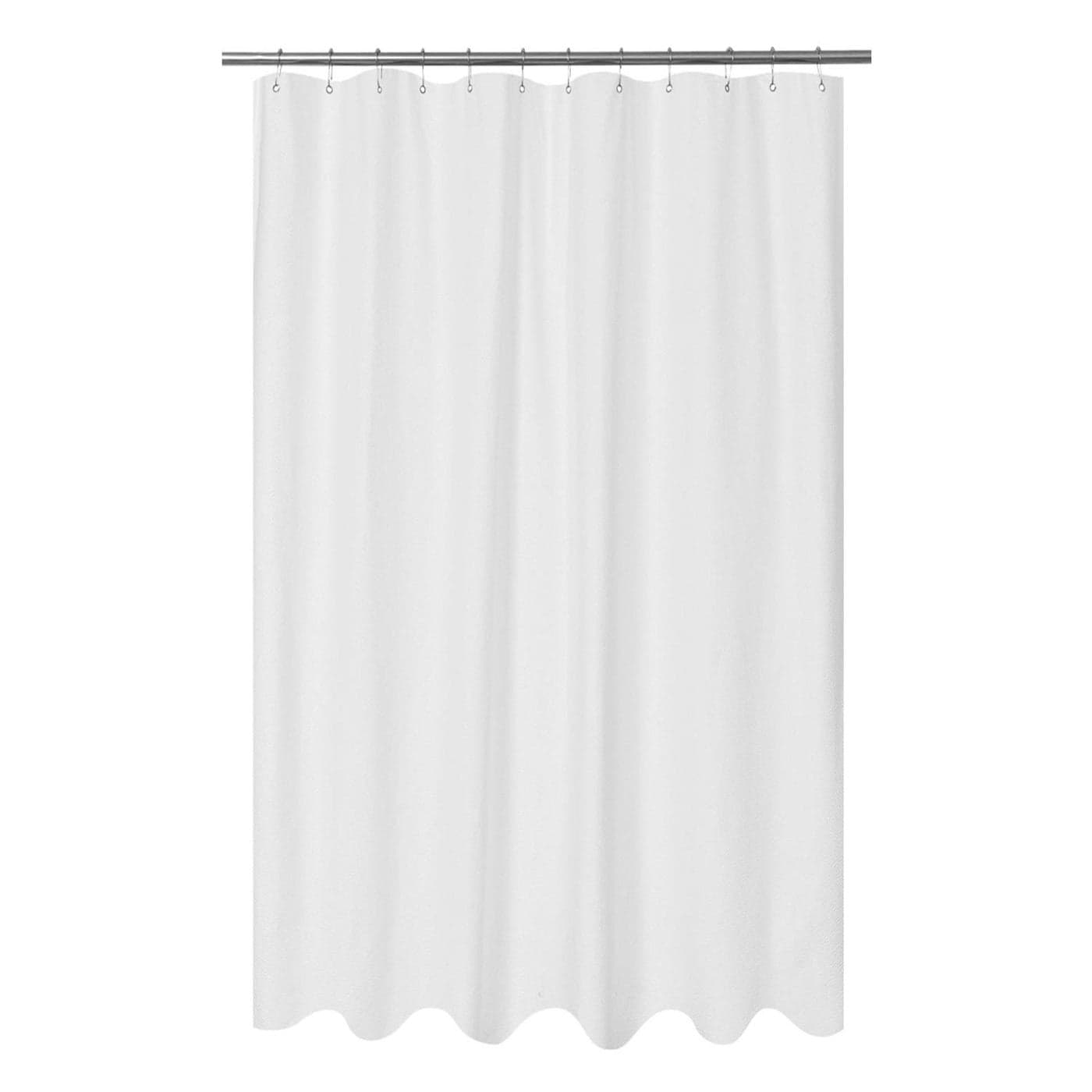 Mrs Awesome Embossed Microfiber Extra Long Shower Curtain Liner 71 x 84 inches Soft Fabric Shower Curtain Washable and Water Repellent71x84 White