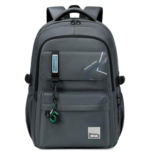 ZHIERNA School Backpack for Boys Middle School Elementary Bookbags for Teens Boys, Waterproof Lightweight Casual Daypack(Dark Gray)