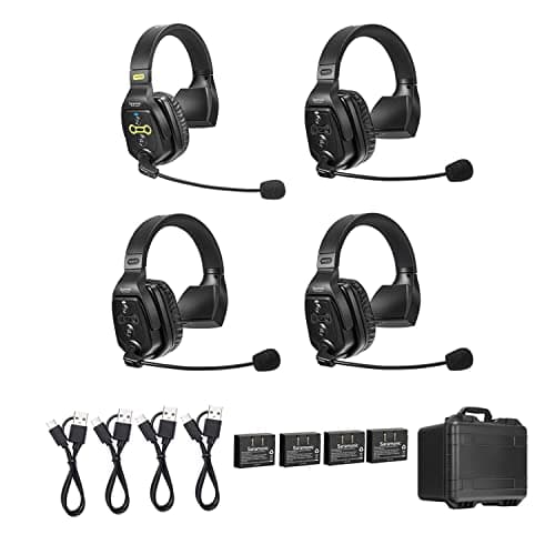 Saramonic WiTalk-WT4S | 4-Person Full-Duplex 1.9GHz Wireless Single-Ear Headset Intercom System with Custom Hard Case