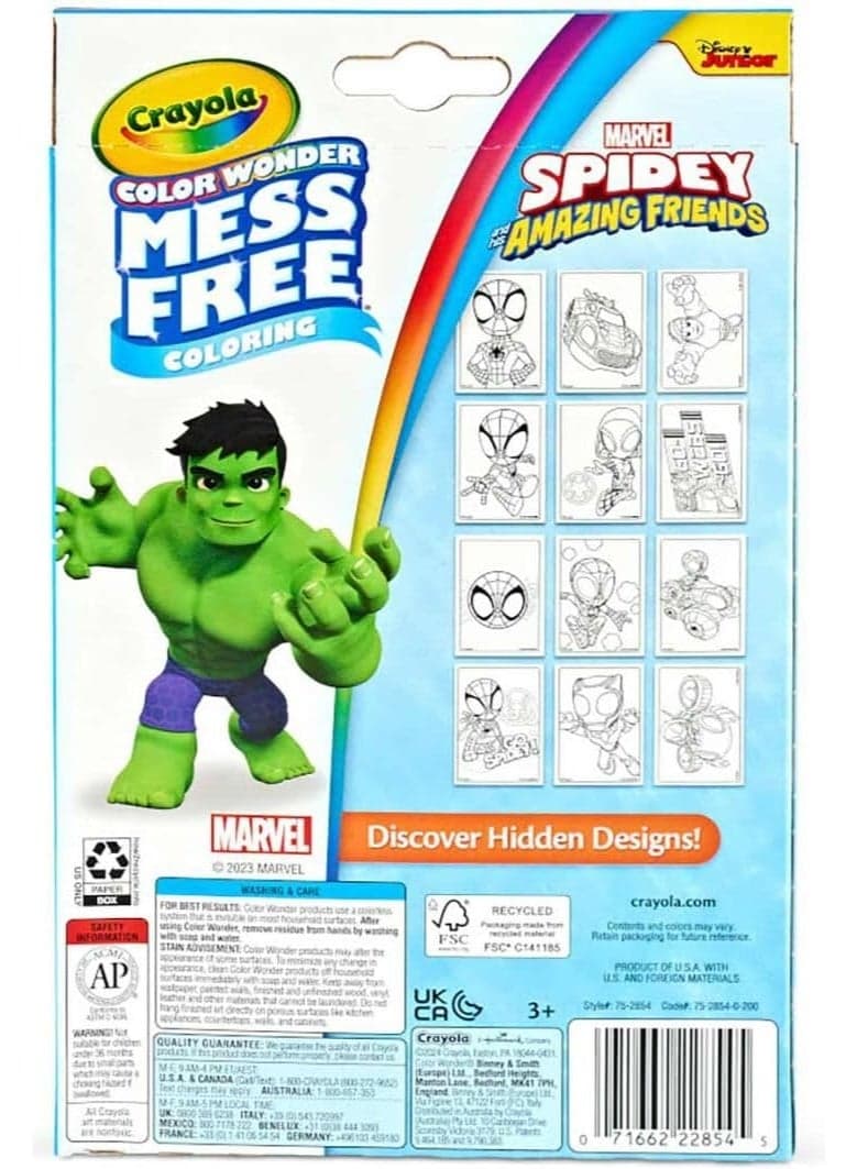 Crayola Color Wonder Mini Box Set, Spidey & His Amazing Friends Colouring Kit for Kids Ages 3+