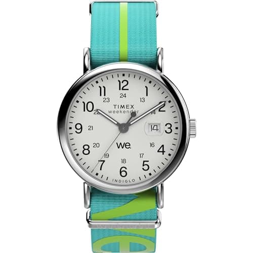 Timex Men's Weekender 40mm Watch - Blue Strap White Dial Silver-Tone Case
