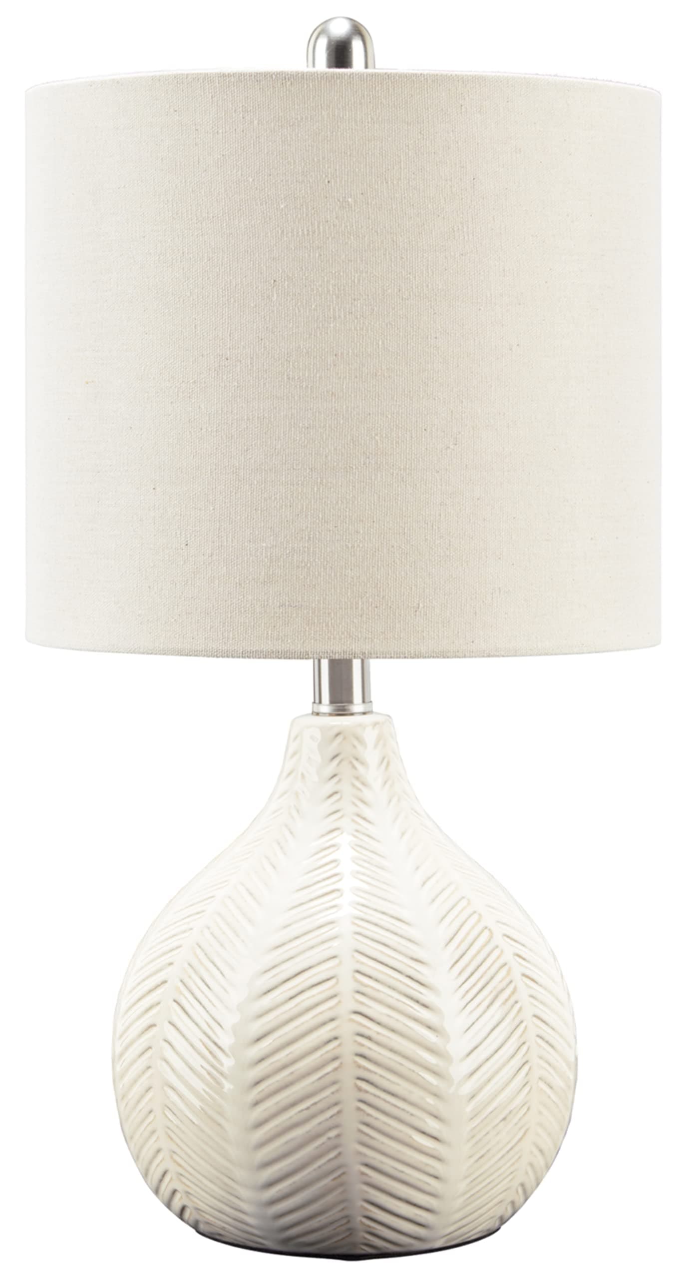 Signature Design by Ashley Rainermen 20 Modern Herringbone Ceramic Table Lamp Off White