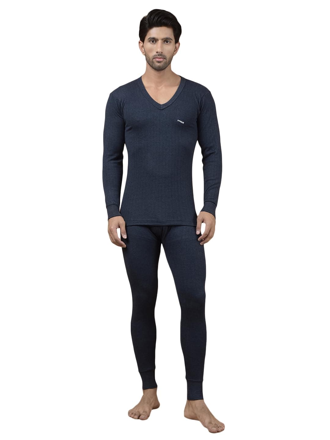 Dollar Wintercare Men Thermal Top & Bottom Set Navy Blue