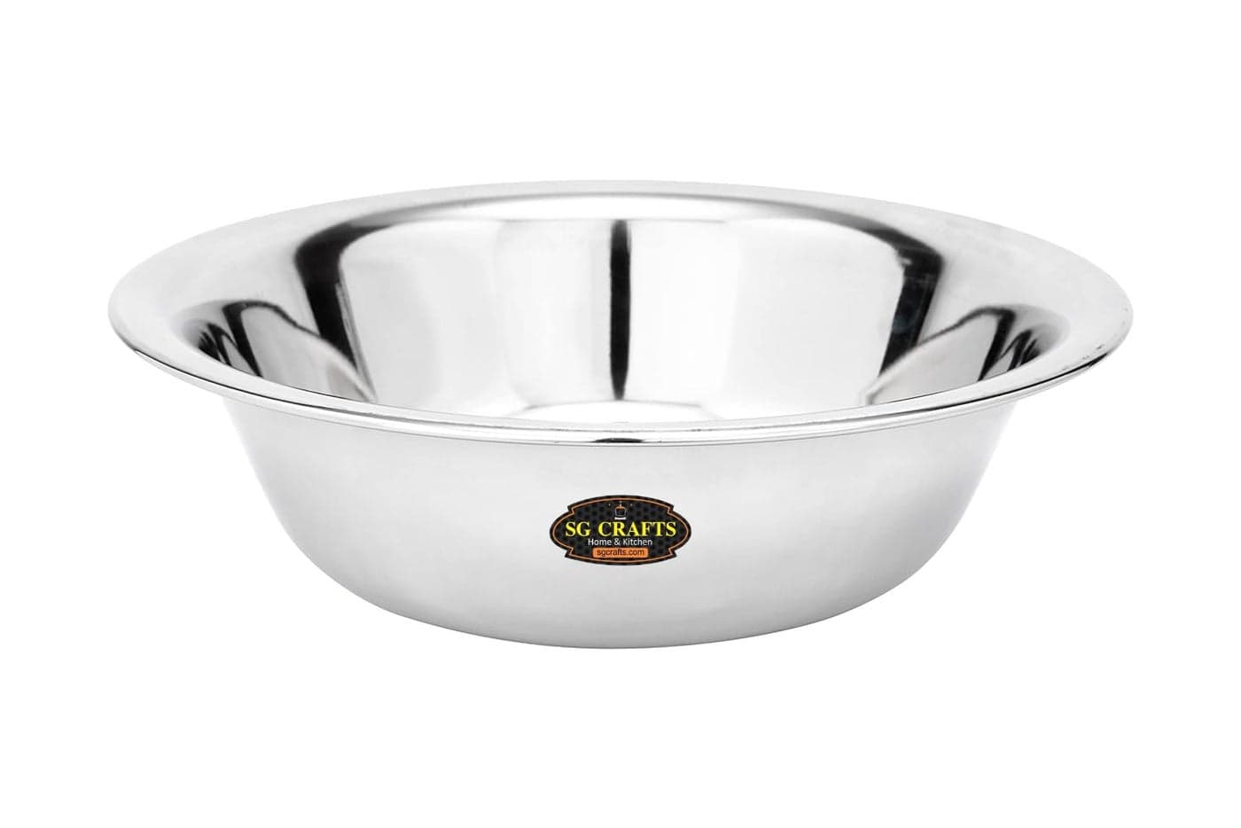 SG CRAFTS Heavy Gauge Stainless Steel Multipurpose Basin Bowl/Mixing Bowl/Atta Parath - 1 Unit (2 Liter (28 cm))