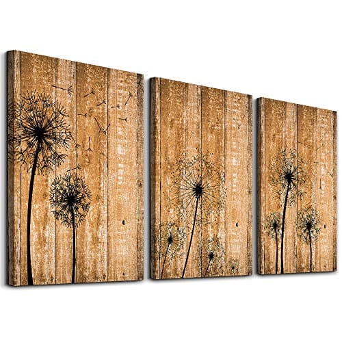 Wall Decoration For Bedroom Canvas Wall Art For Living Room Modern Bathroom Kitchen Works Of Art Dandelion Flowers Pictures Abstract Painting Retro Canvas Art Office Home Decoration 12 " X16" 3 Piece