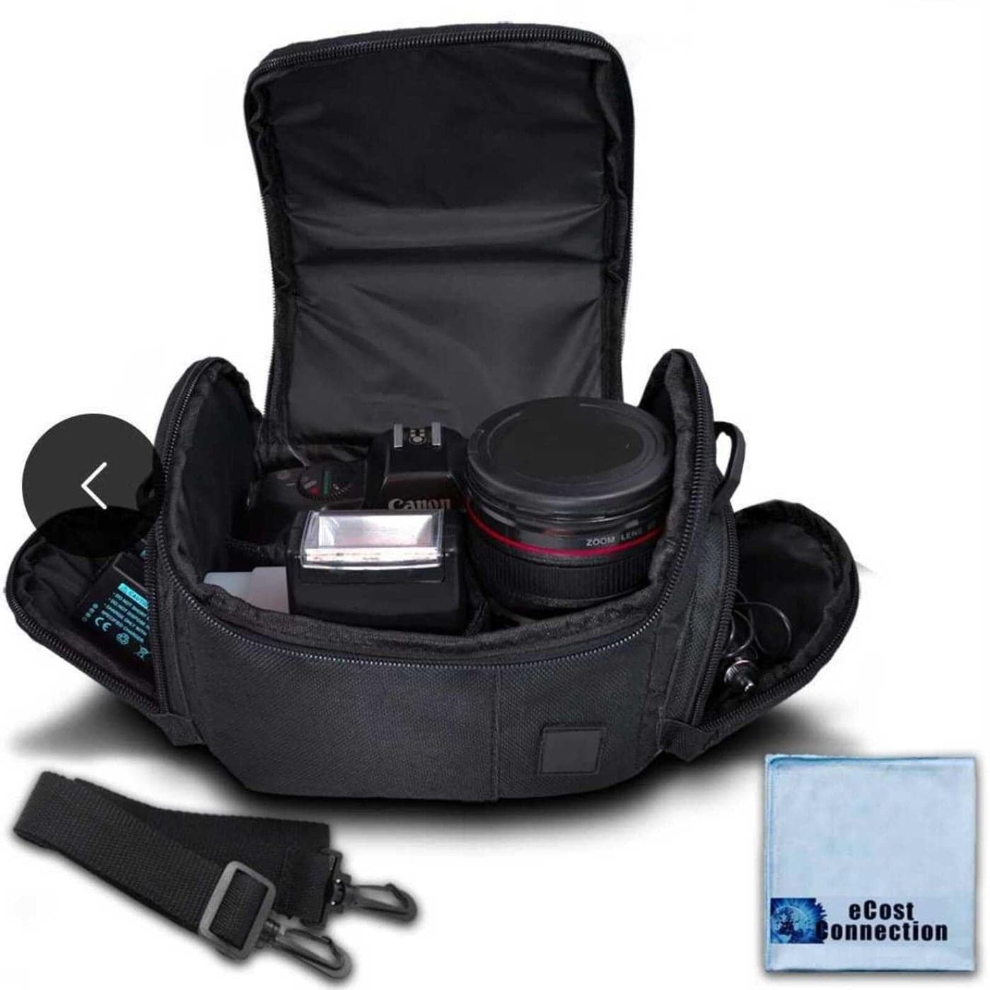 eCostConnection Medium Soft Padded Camera Equipment Bag/Case for Nikon, Canon, Sony, Pentax, Olympus Panasonic, Samsung & Many More