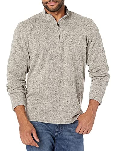 Long Sleeve Fleece Quarter-zip, Light Heather Gray, Small
