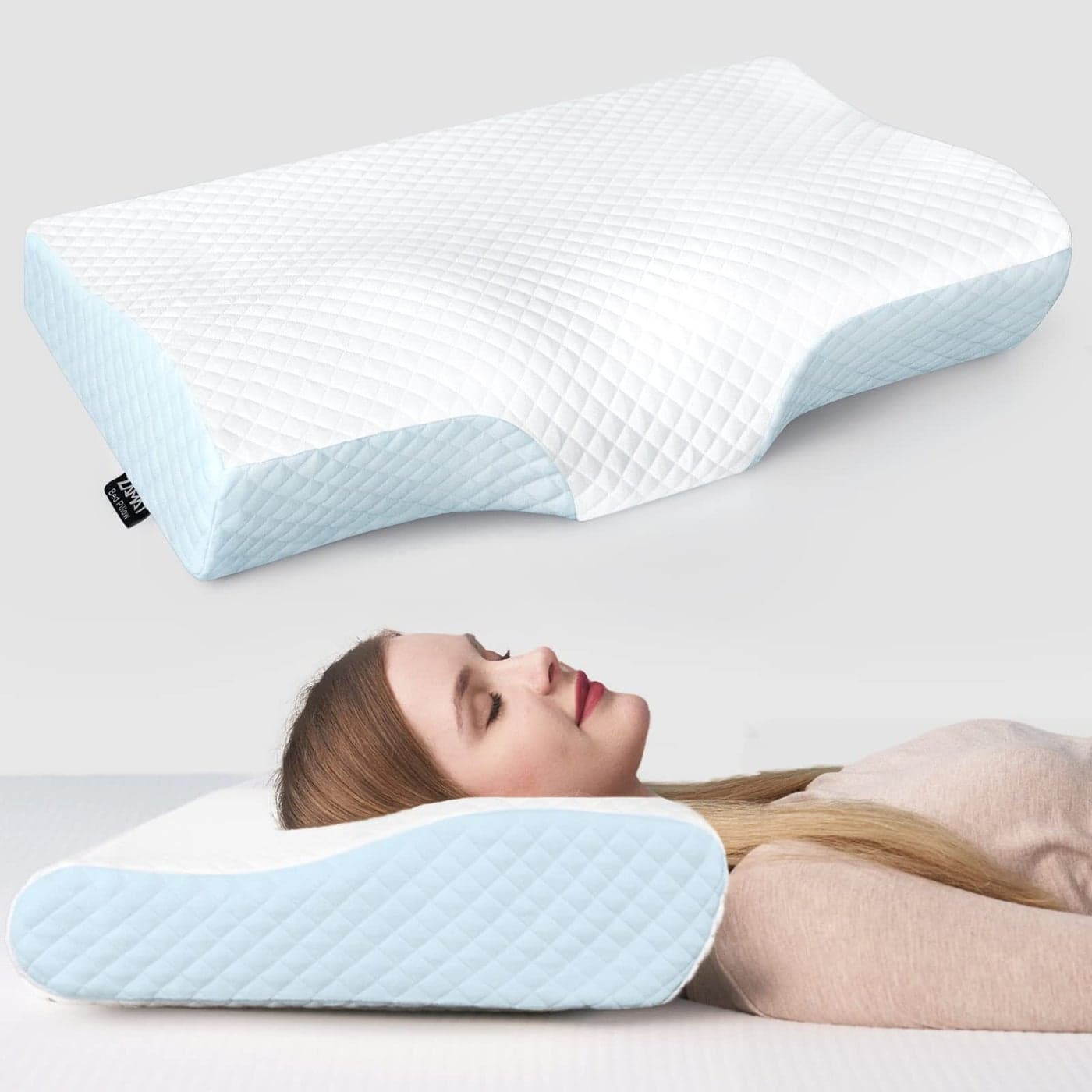ZAMAT Memory Foam Pillow for Neck Pain Relief Adjustable Ergonomic Cervical Pillow for Sleeping Orthopedic Neck Pillow with Washable Cover Bed Pillows for Side Back Stomach Sleepers
