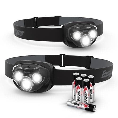 Energizer LED Headlamp PRO (2-Pack), IPX4 Water Resistant Headlamps, High-Performance Head Light for Outdoors, Camping, Running, Storm, Survival LED Light for Emergencies (Batteries Included)