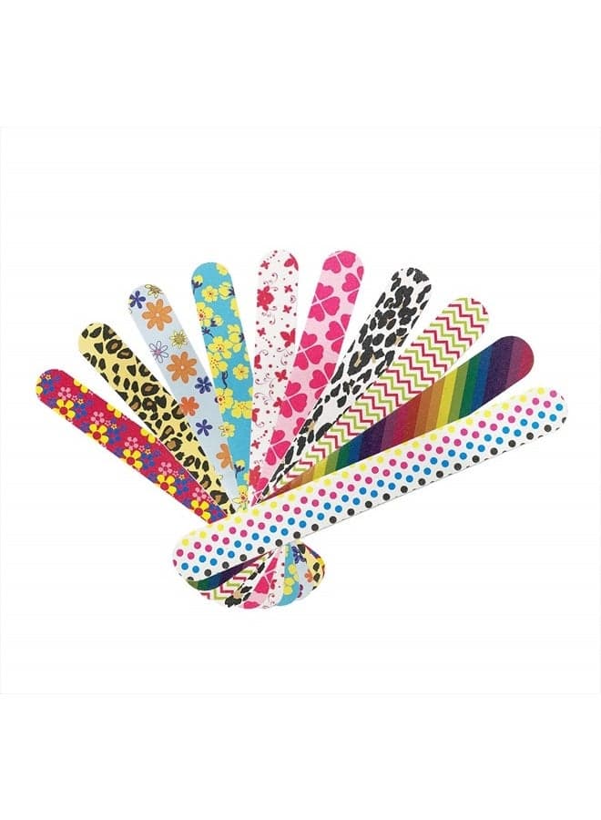 Nail File 10 PCS Professional Double Sided 100/180 Grit Nail Files Emery Board Colorful Manicure Pedicure Tool and Nail Buffering Files