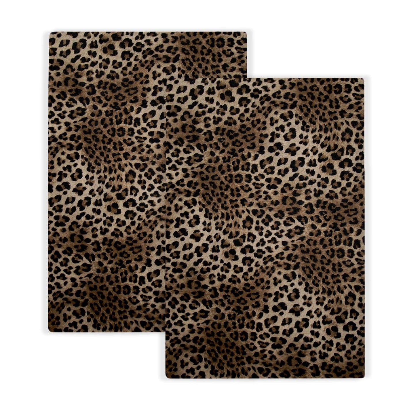 JEFERSO Brown Leopard Print Kitchen Towels Cheetah Print Decor Animal Skin Print Cheetah Dish Towels 16x24 Inch Farmhouse Holiday Decoration Absorbent Hand Towels for Kitchen Drying Set of 2