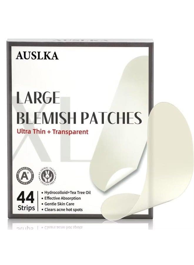 Large Blemish Acne Pimple Patches - 44 Strips, Hydrocolloid Spot Dots - Suitable For Larger-area Outbreaks
