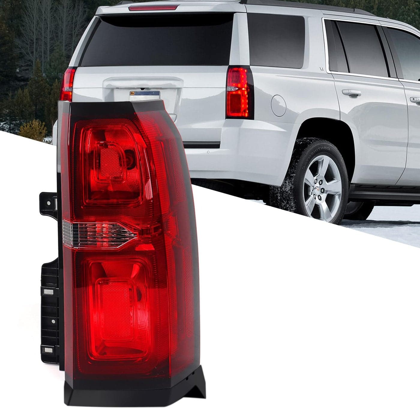 FIONE Tail Lights Compatible with Chevrolet Tahoe Suburban 20152020 Red Lens with LED Running Lights Rear Tail Light Brake Lamp Assembly Right Passenger Side RH