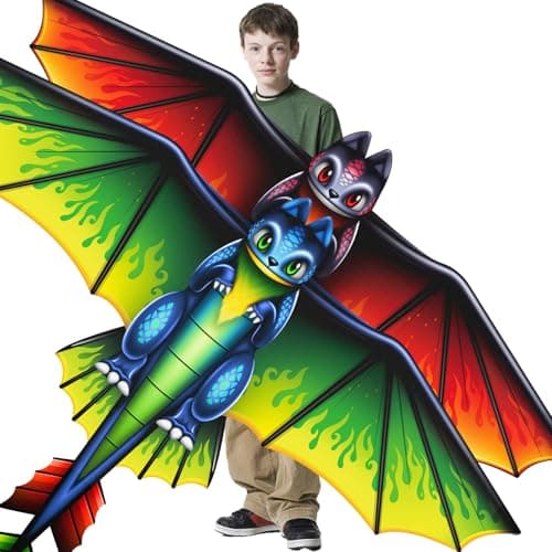 62 Dragon Kite for Kids and Adults Easy to Fly Huge Dinosaur Kites for Kids Ages 48 812 with 328FT String for Beach Trip Yard Lawn Family Outdoor Games and Activities Birthday Gifts 2 Pack