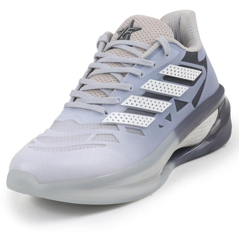 FAUSTO FST FJAMC-17002 GREY-42 Men's Grey Breathable Sport Shoes|Memory Cushion and Anti-Skid Bounce Back Phylon Sole|Athleisure Running Shoes|Lace Up Walking Shoes|Gym Shoes (8 UK)