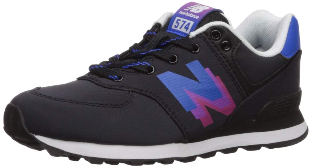 New Balance Kids 574 V1 70s Racing Laceup Sneaker BlackVivid Cobalt 3 Wide