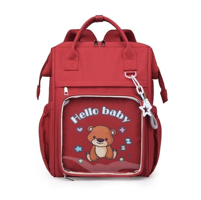 Winnies Diaper Bag For New Born Baby/Maternity Bags For Mother With Multi Compartments, Insulated Bottle Pockets (Red)