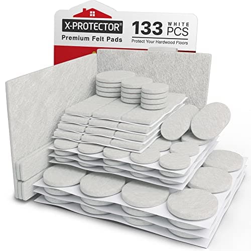 Felt Furniture Pads XPROTECTOR 133 PCS Premium Furniture Pads for Hardwood Floors White Felt Pads for Furniture Feet The Best Chair Leg Floor Protectors Protect Your Hard Floors