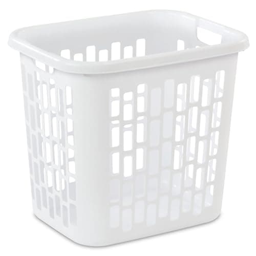Sterilite Easy Carry Laundry Hamper Ventilation Holes and Handles to Carry Clothes Between the Laundry Room and Bedroom Plastic White 4Pack