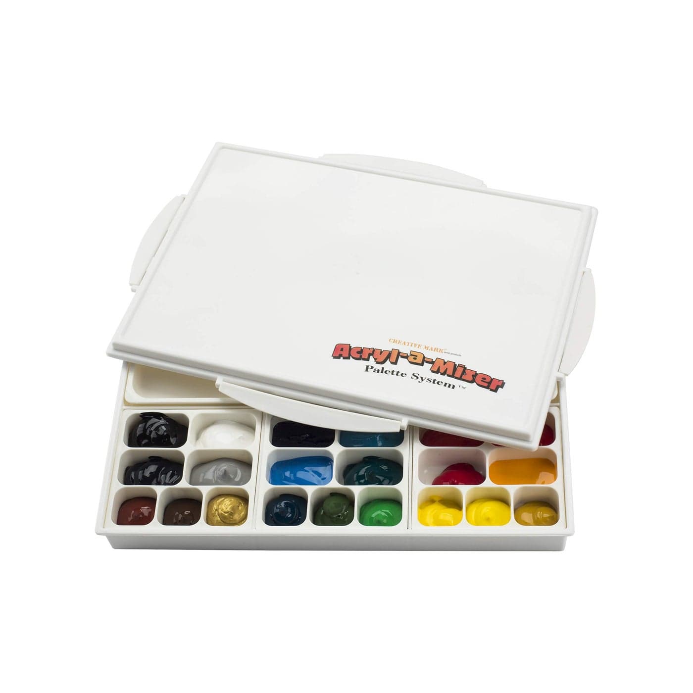 AcrylAMiser Artist Airtight Acrylic Palette for Saving Paint Leak Proof Multi Purpose 21 Compartments