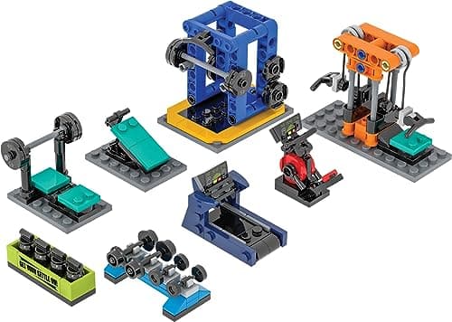Brick Loot Brick City Gym Building Set 195 PCS Mini Block Kit for Kids Adults Compatible with Lego Includes Workout Equipment Creative Construction Toy STEM Gift for Boys Girls Ages 6