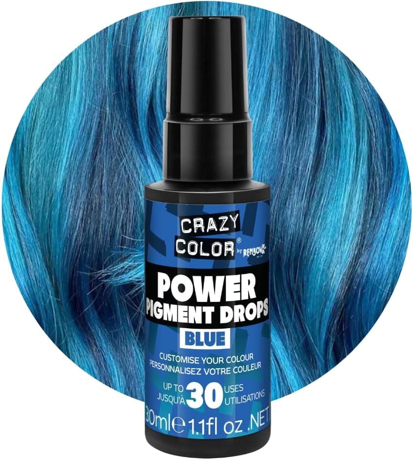 Crazy Color Blue Power Pigments 30 Uses Ultra Concentrated Pigments Custom Toner SemiPermanent Dye from Home Vegan Formula No Bleach or Ammonia 30ml