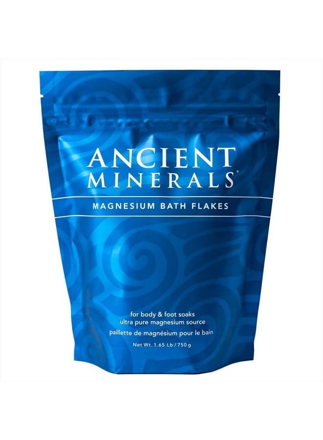 Magnesium Bath Flakes of Pure Genuine Zechstein Chloride - Resealable Magnesium Supplement Bag That Will Outperform Leading Epsom Salts (26.4 Ounce)