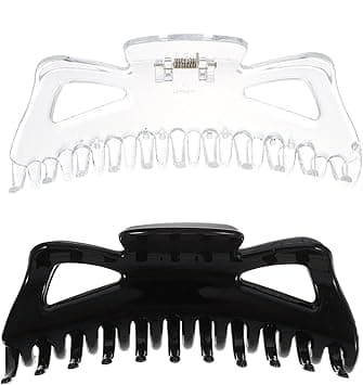 minkissy 2pcs large hair clips large 14cm55in Hair Claw Clips for ThickThin Hair Hair Catch Clips Nonslip Hair Grips for Women Miss Girls Acrylic Black Transparent
