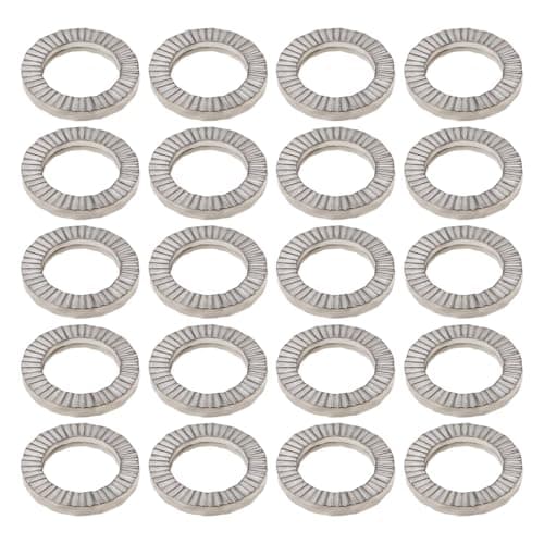 ECSiNG 20PCS M8 Wedge Manganese Steel Washers Double Stack Locking Washers Outer Diameter 13.5mm Thickness 2mm for Distribute Pressure from Bolts and Nuts