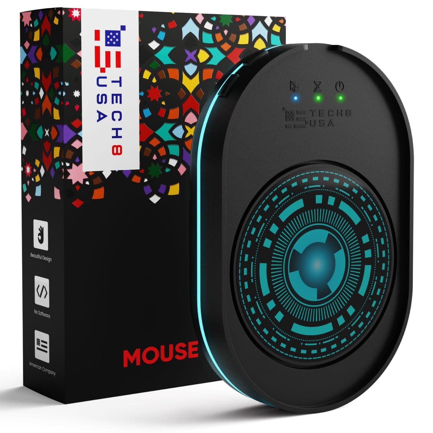 TECH8 USA Mouse Mover Jiggler, No Software, Random Movement, Patented, Designed, Engineered, Packaged in USA - Lava