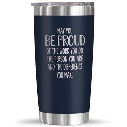 OASSIE Thank You Gifts for Men Women - Proud of You 20oz Stainless Steel Insulated Coffee Tumbler - Employee Appreciation Gifts for Coworkers Birthday Retirement Gift for Boss Teacher Valentine Gift