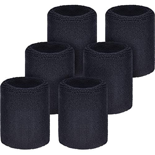 Willbond 6 Pcs Wrist Sweatbands Tennis Sweat Bands Sports Wristbands Sweat Wristbands Wrist Bands Competitions Absorbent Sweatbands for Basketball Tennis Football Running Working