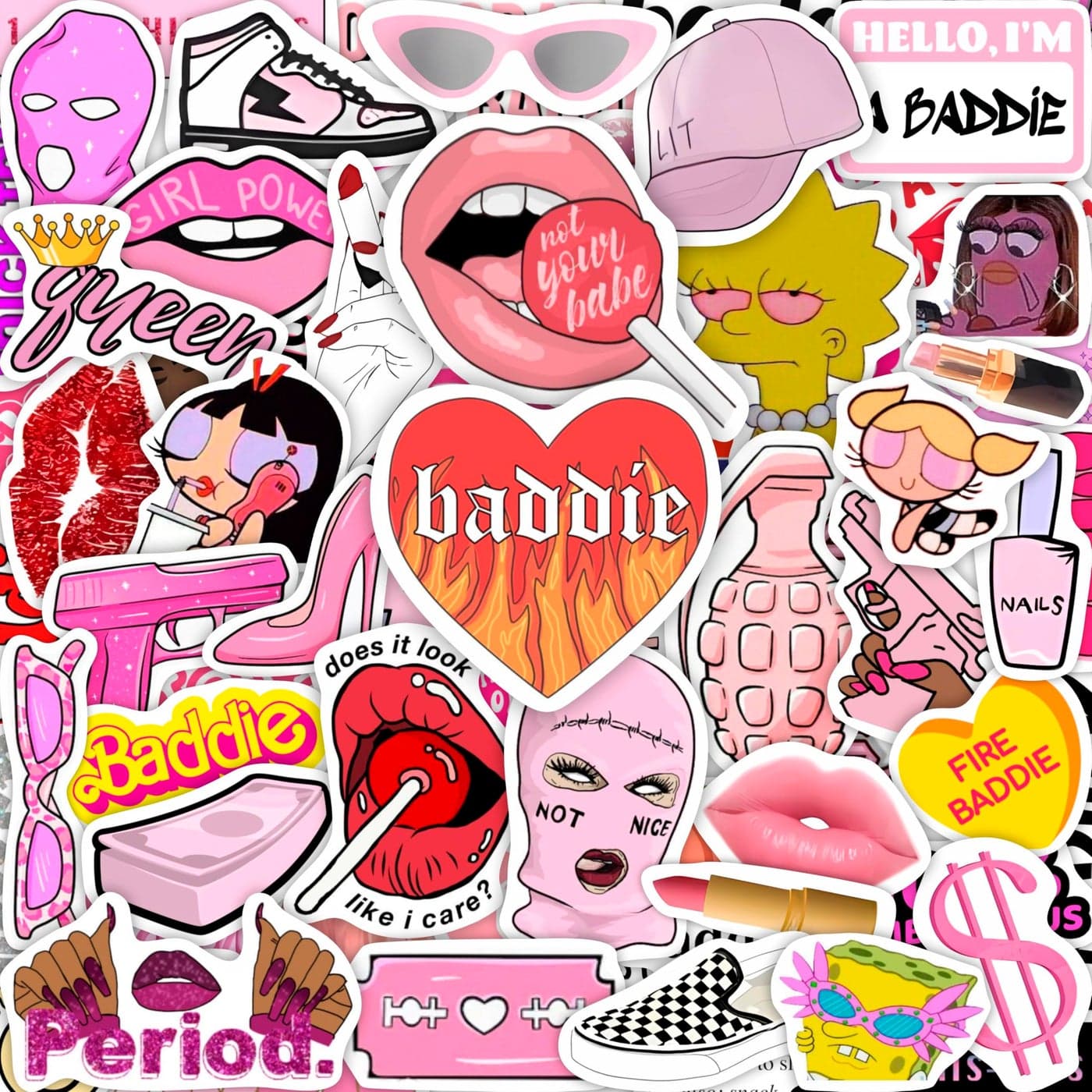 BulbaCraft Baddie Stickers and Laptop Decals Baddie Party Decorations Aesthetic Slay Stickers for Water Bottles Gifts for Women Men