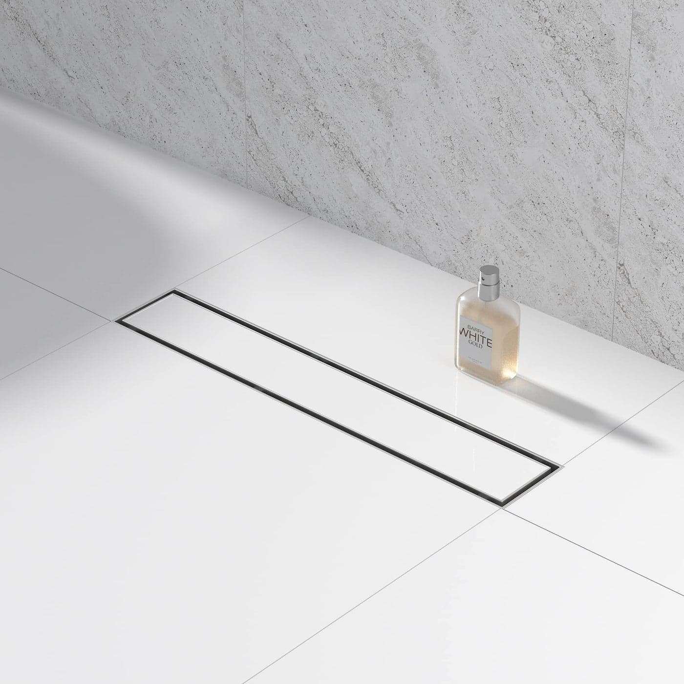 Bernkot Linear Shower Drain 18 Brushed Floor Drain with Tiled Insert Grate Hair Strainer 304 Stainless Steel Bathroom 2in1 Tiled in Drain CUPC Certified Brushed 18