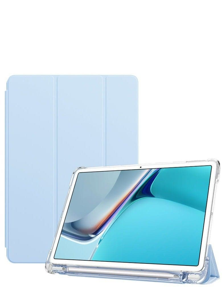 Case Compatible with Huawei Matepad 12X 2024 12 inch,Smart Slim Trifold Stand Auto Sleep/Wake Cover with Pencil Holder, Clear Transparent Back Shell