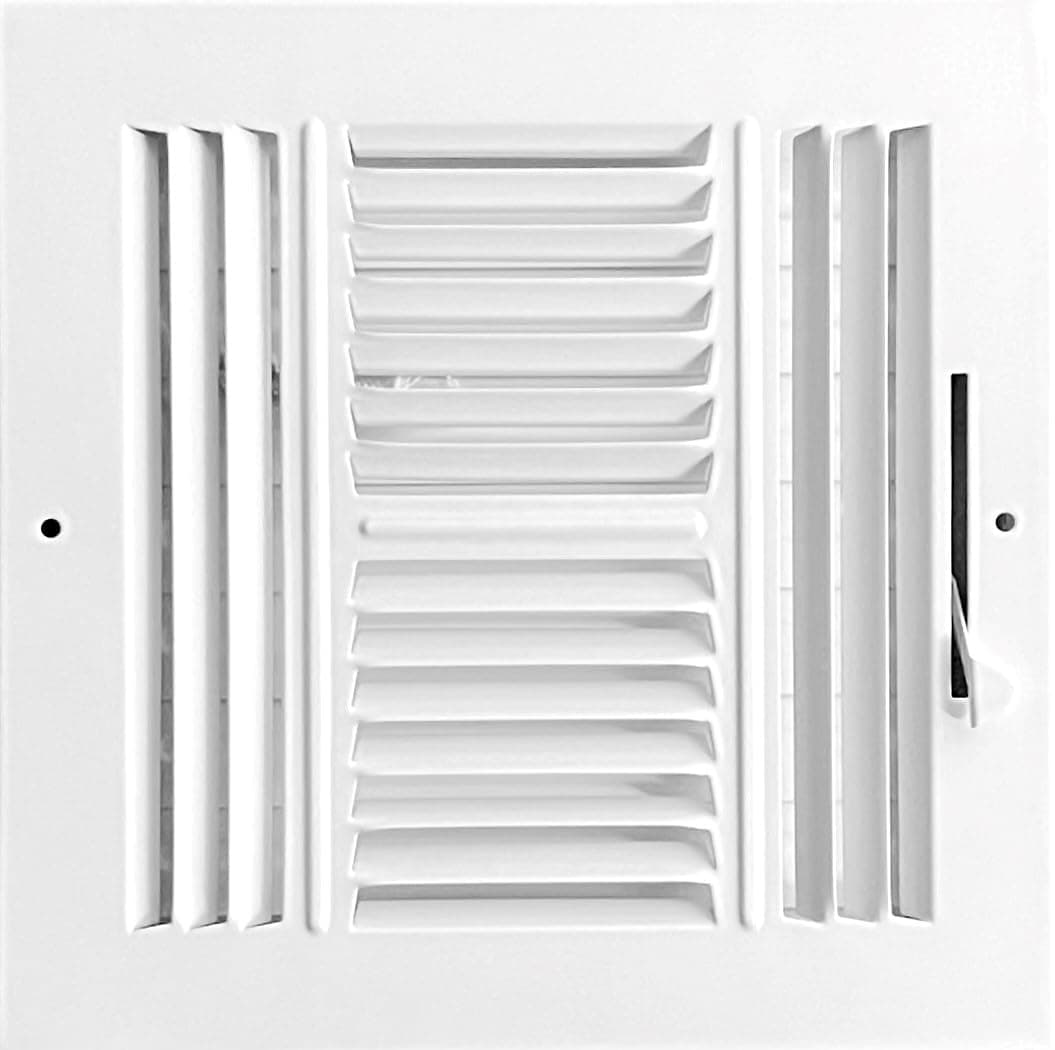 HBW 8x 8 Duct Opening Size 4Way Stamped Face Steel Ceilingsidewall Air Supply Register Vent Cover Actual Outside Dimension 975 X 975
