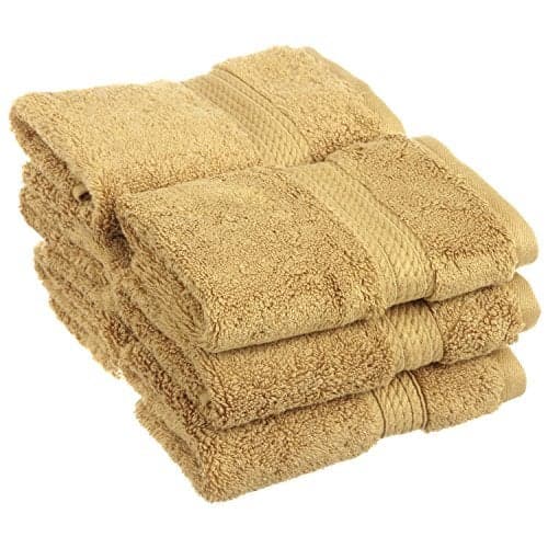 Superior Egyptian Cotton Pile Face Towel/Washcloth Set of 6, Ultra Soft Luxury Towels, Thick Plush Essentials, Absorbent Heavyweight, Guest Bath, Hotel, Spa, Home Bathroom, Shower Basics, Toast